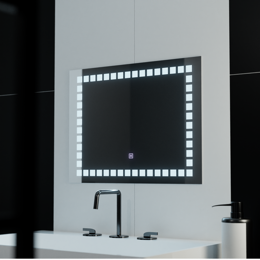Obdĺžnikové LED zrkadlo, 80x60cm, Grid Light Basic Touch