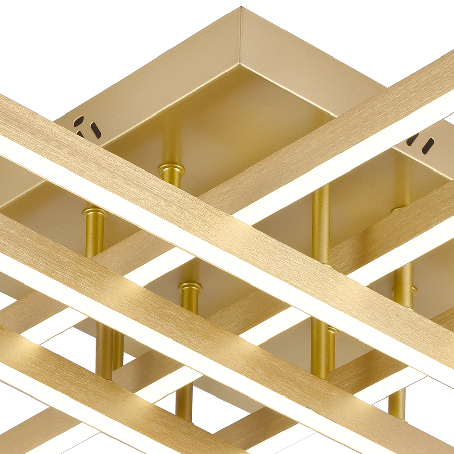 LED luster s diaľkovým ovládaním LINEX, 83W, svetlo 3000K/4000K/6000K, stmievateľný, zlatý