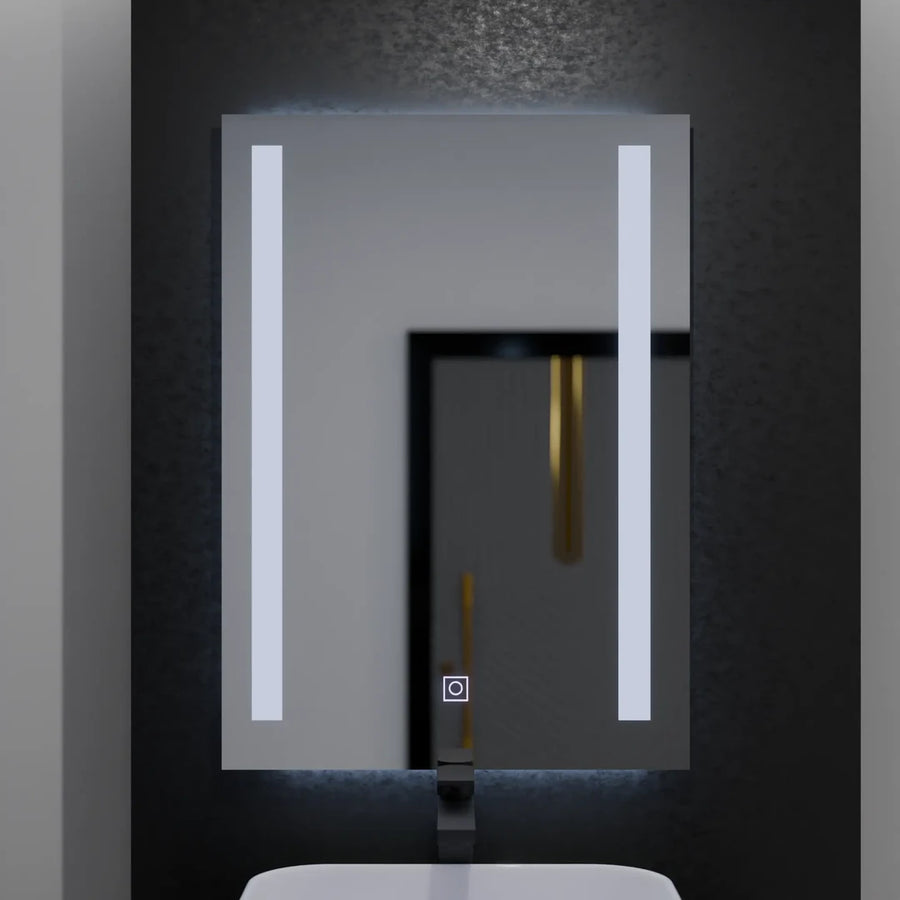Obdĺžnikové LED zrkadlo, 50x70cm, Dual Light Basic Touch