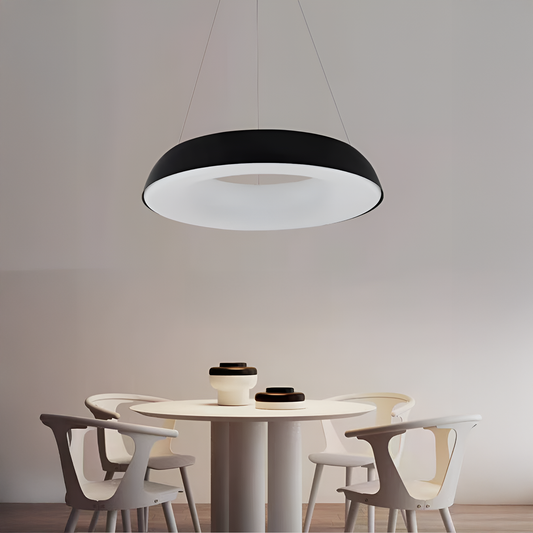 Závesný LED luster s diaľkovým ovládaním CHIARA, 74W, studené/teplé/neutrálne svetlo, stmievateľné, čierny