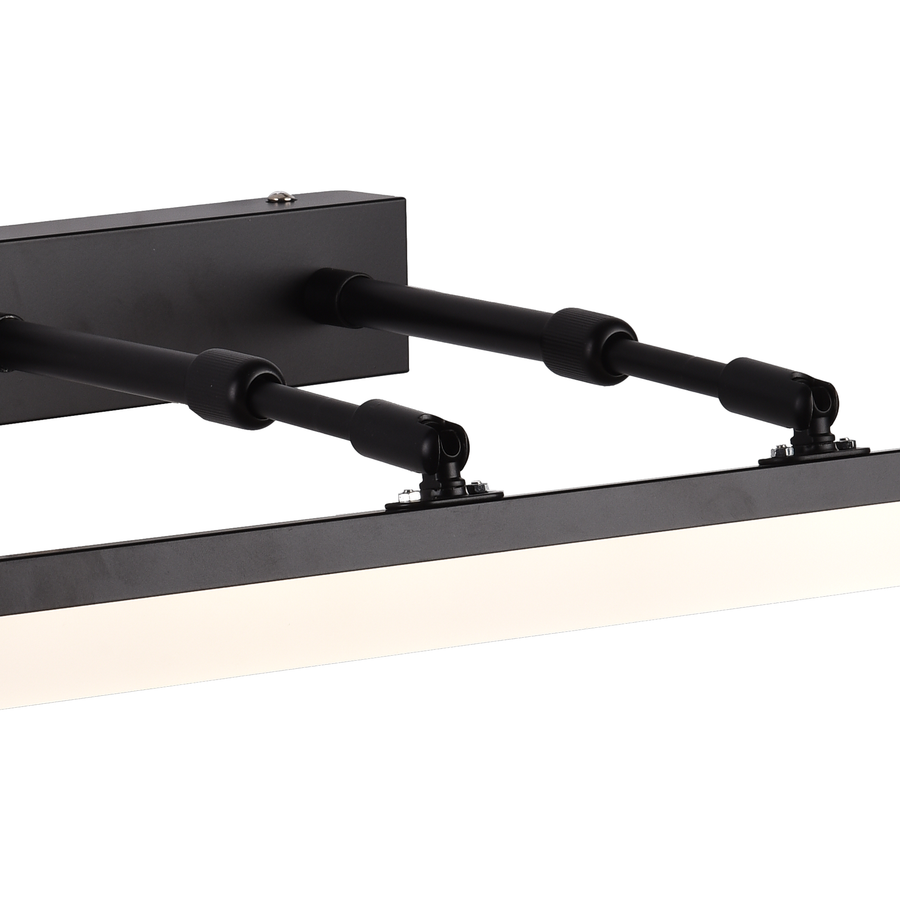 Kúpeľňové LED nástenné svietidlo, MALAWI, 7W, lineárne, neutrálne svetlo, čierna