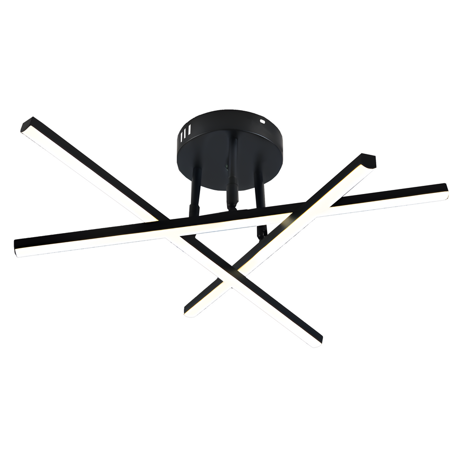 LED luster s diaľkovým ovládaním 40W, 3 prvky, lineárny, studené/teplé/neutrálne svetlo, stmievateľné, čierny