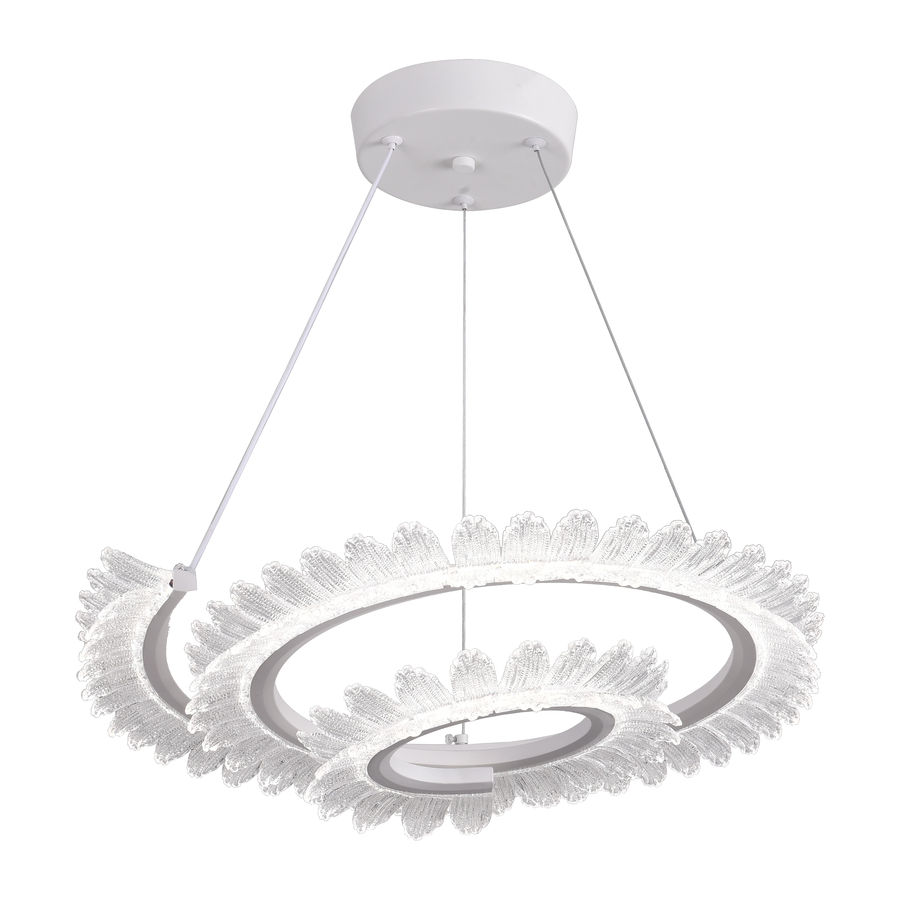 Lulus Led Prism Luminis, Crystal and Metal, 4 kruhy, smoiera, nastaviteľná výška, studené/teplé/neutrálne svetlo, luxusné osvetlenie