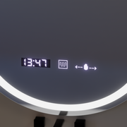 Oválne LED zrkadlo 50x80cm Eminence Motionglow MARCLELEL SMEABLE CLOCK SYSTÉM A SMIELOBNÝ TERMOMERMOMOMOMOMOMER