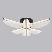 LED luster s diaľkovým ovládaním TULLIO 68W, 6 okvetných lístkov, studené/teplé/neutrálne svetlo, stmievateľné, čierny