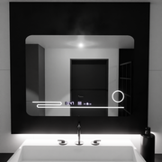 Obdĺžnikové LED zrkadlo 80x60cm Fortaleza Motionglow Marcello Dadnostingový teplomer a kozmetické vlčie hodiny