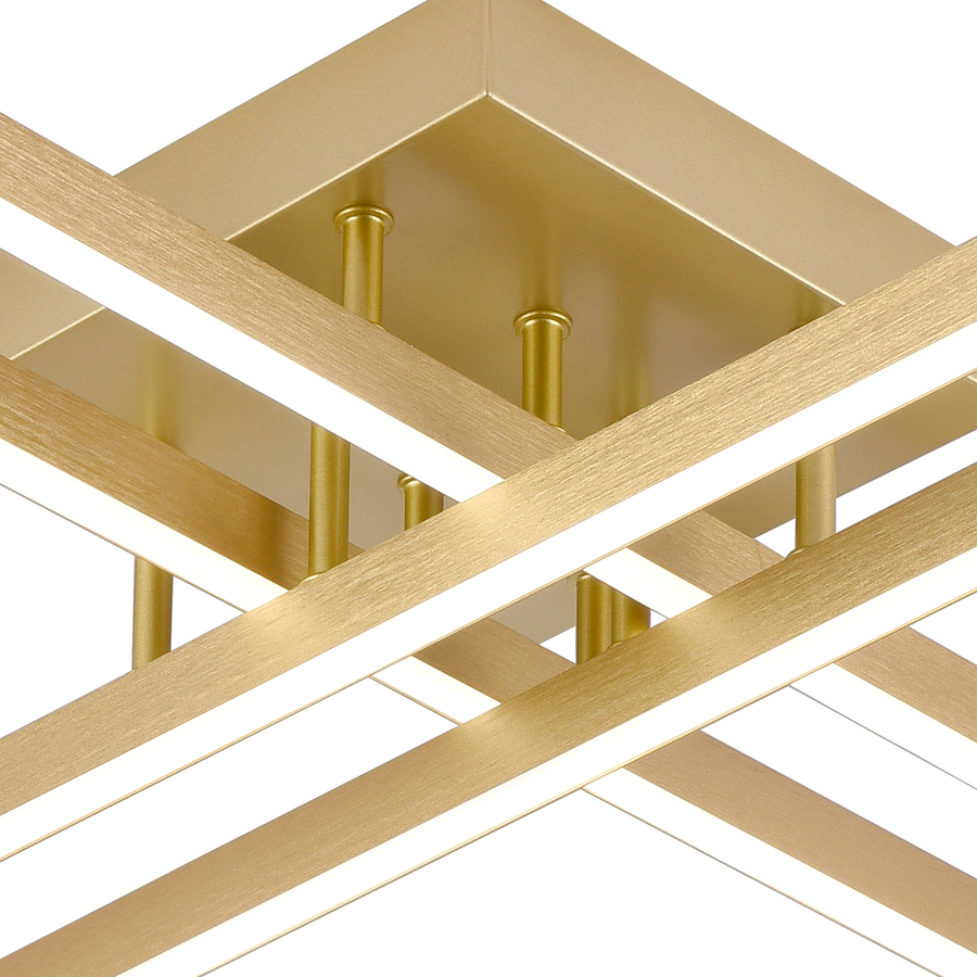 LED luster s diaľkovým ovládaním LINEX, 54W, svetlo 3000K/4000K/6000K, stmievateľný, zlatý