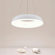 Lustra LED suspendata cu Telecomanda CHIARA, 74W, Lumina Rece/Calda/Neutra, Dimabila, Alb