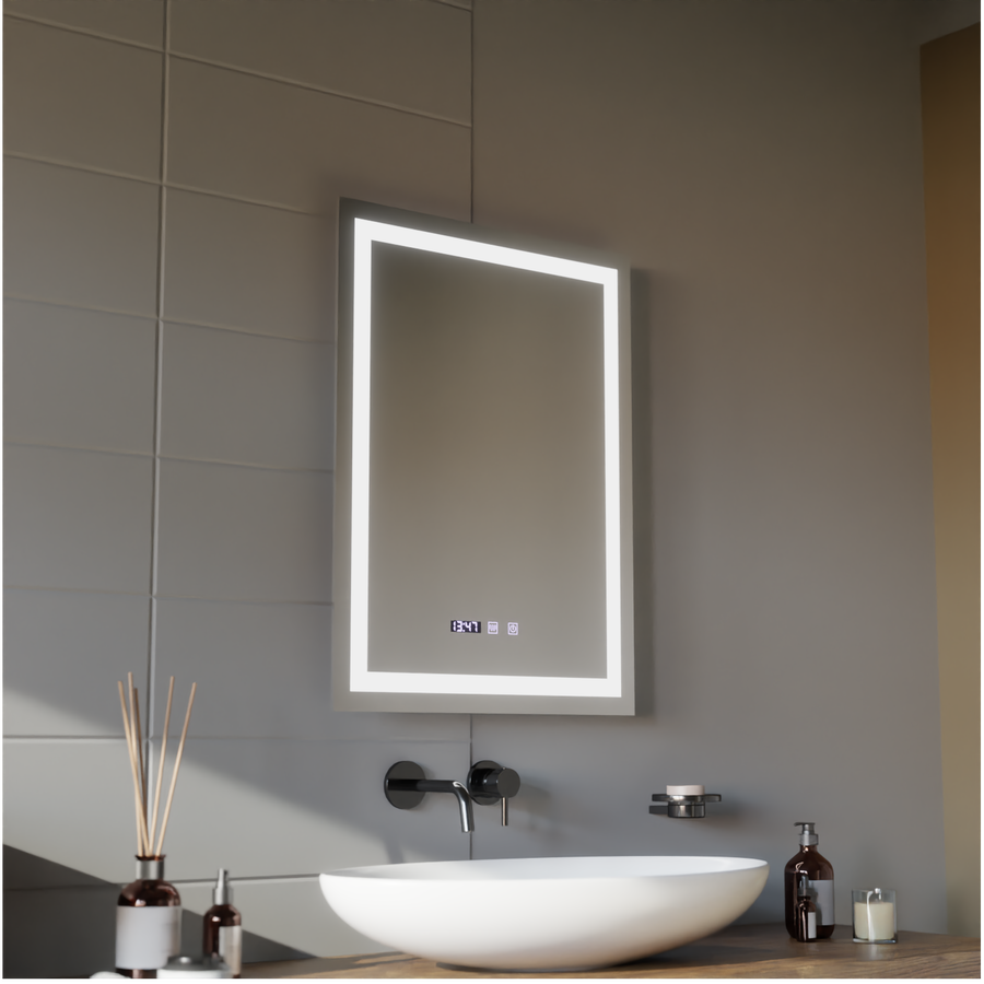 MODENA LED Touch Mirror Demst, Clock and Temperature System 60x80 cm