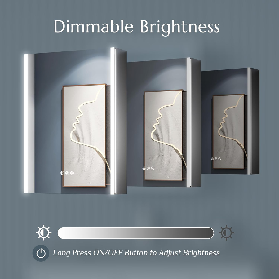 Emilia skrine s LED zrkadlom DBP121 51x71 biela