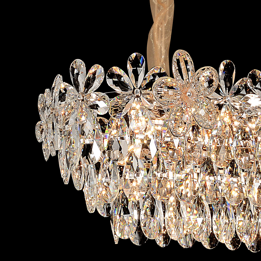 Crystal Crydelabru Windsor Regalis 10x E27, priemer 85 cm, lesklé zlato, nastaviteľná výška