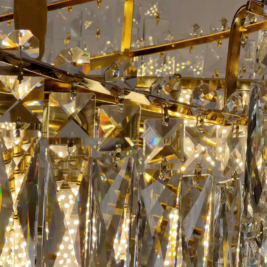 Luster krištáľový topkapi eleganza 8x E14, priemer 49 cm, lesklé zlato, nastaviteľná výška