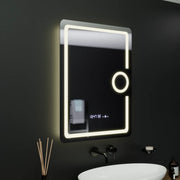 Zrkadlové obdĺžnikové obdĺžnikové 60x80cm Eclat Motionglow Marcello DeFosting System Teplomer a kozmetika hodín skombíha