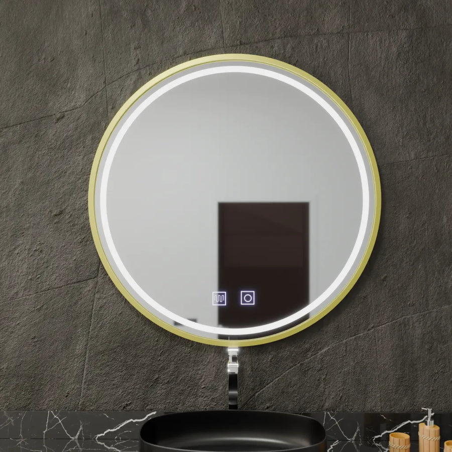 Zrkadlové LED kolo 70 cm dotykový glanz systém odmraz
