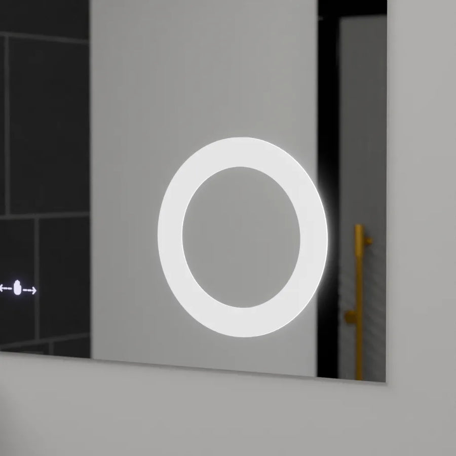 Obdĺžnikové LED zrkadlo, 120x80cm, ABSOLU MotionGlow Marcello, Demister System, Hodiny & Teplomer, Kozmetická lupa, Stmievateľné