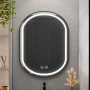 LED dotykové zrkadlo Import Systém 50x80 cm Čierny kefový rámec