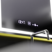Obdĺžnikové LED zrkadlo 50x70cm Verite Royale Gold Motion Glow Marcello Smoteble Clock Defosting System