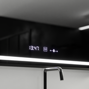 Zrkadlo LED obdĺžnik 100x80cm Verite Majets Noir Motionglow Marcello Demontantle Clock Deframent a Smoble Tepometer