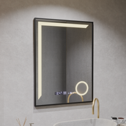 LED zrkadlové snímač Motionglow Francesca 80x60 cm studené svetlo/studené/neutrálne stlmiteľné systémy Zvyšovanie hodín Marcello Funghhi Zbierka