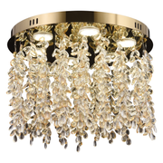 Krištáľový LED luster LLC213/550GD okrúhly, 30W, studené/teplé/neutrálne svetlo, kryštály, lesklé zlato