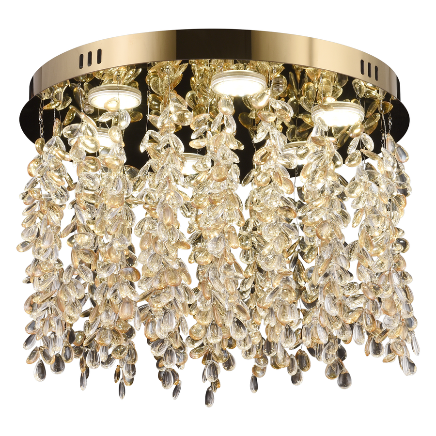 Krištáľový LED luster LLC213/550GD okrúhly, 30W, studené/teplé/neutrálne svetlo, kryštály, lesklé zlato