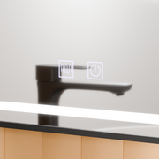 Obdĺžnikové LED zrkadlo, 50x70cm, Taglio Touch, Demister System, čierny rám