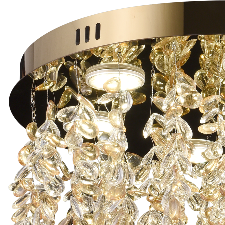 Krištáľový LED luster LLC213/400GD okrúhly, 22W, studené/teplé/neutrálne svetlo, krištáľ, zlatý