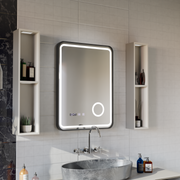 Zrkadlové LED dotyk Ulrich DeBraulation Systém, hodiny a teplota 60x80 cm Čierna ramahed kozmetika LUP