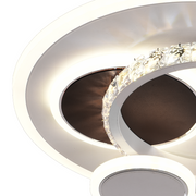 LED luster s kryštálom HELIOX, 43W, 4 kruhy, studené/teplé/neutrálne svetlo, biela