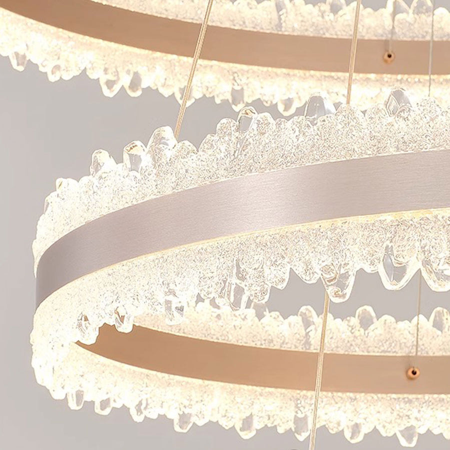 Závesný LED luster s diaľkovým ovládaním FOSCO Duo 126W, studené/teplé/neutrálne svetlo, stmievateľné, výškovo nastaviteľné, zlaté