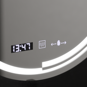 60 cm okrúhle LED zrkadlo Motionglow Sensor Consuel Marcellow Smoteble Clock Defosting System