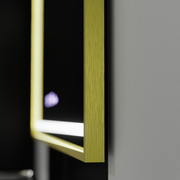 Zrkadlo LED obdĺžnik 100x65cm Verite Royale Gold Motion Glow Glow Marcello Clock Defrition System a Smoteble Therometer