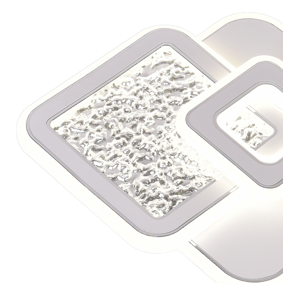 KOMPACTO 57W LED luster, 3 štvorce, studené/teplé/neutrálne svetlo, biely