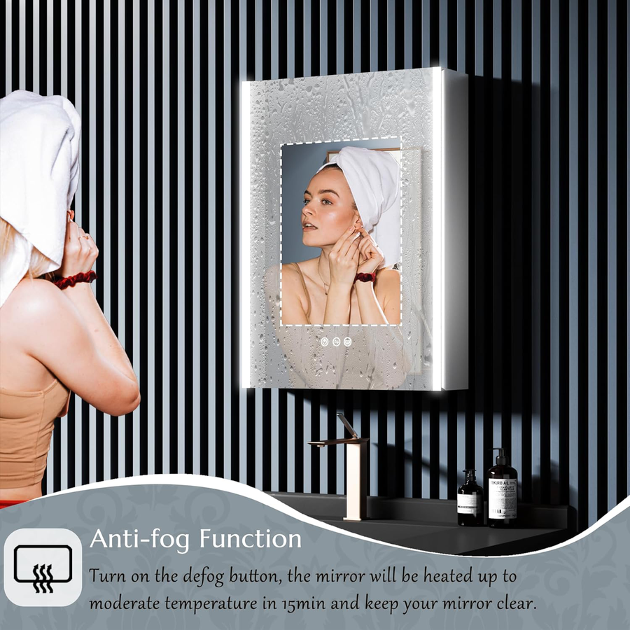 Emilia skrine s LED zrkadlom DBP121 51x71 biela