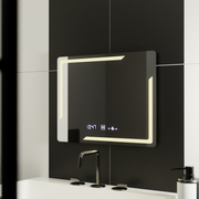 Zrkadlové obdĺžnikové obdĺžnikové 80x60cm Rayonment Motionglow Marcelow System Petrít v systéme a teplomer Daim