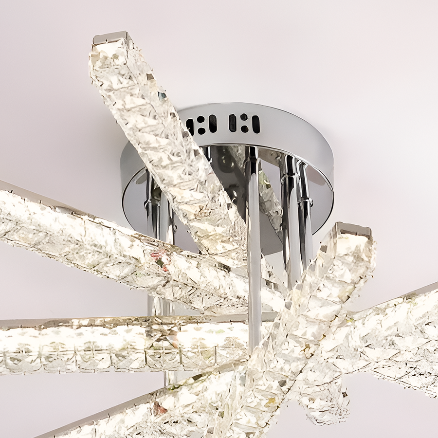 LED luster s diaľkovým ovládaním LUELLA 64W 5 Elements, Lineárny, Studené/Teplé/Neutrálne svetlo, Stmievateľné, Strieborný