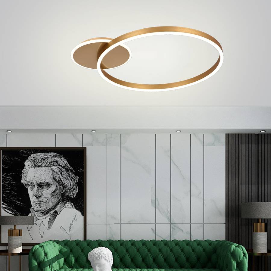 LED luster s diaľkovým ovládaním ELISABETH 47W, studené/teplé/neutrálne svetlo, stmievateľné, lesklé zlato