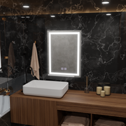 Obdĺžnikové LED zrkadlo, 60x80cm, Edge LUMINOUS Touch, Demister System, Stmievateľné