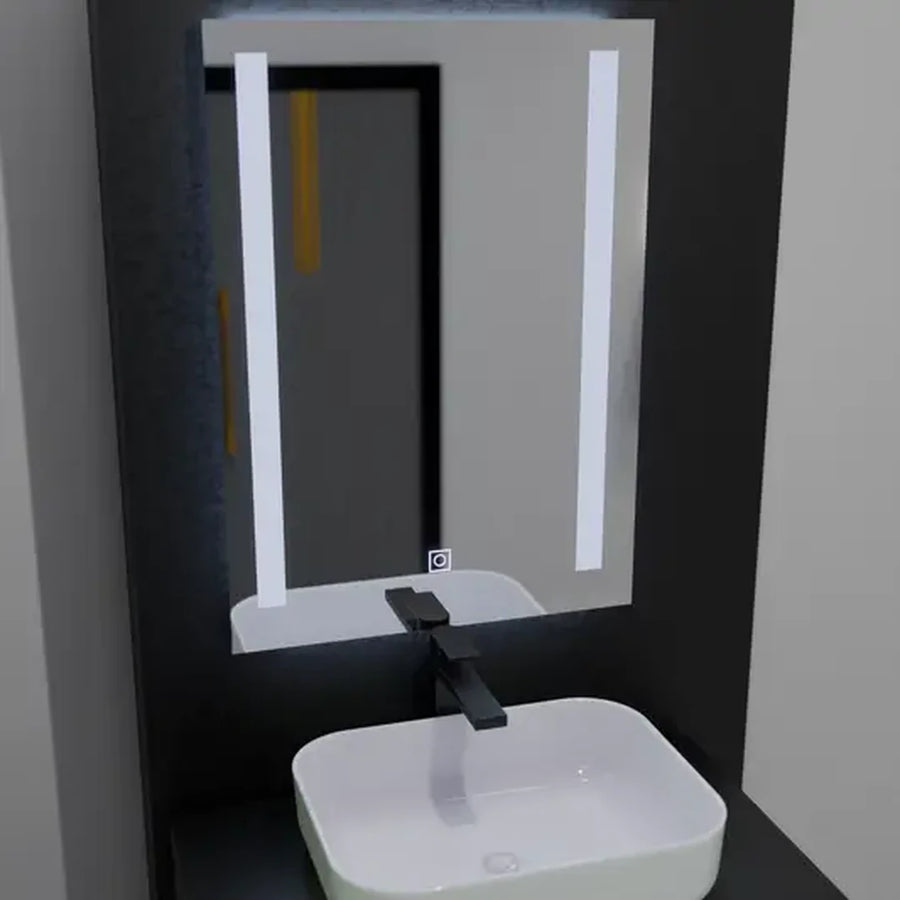 Obdĺžnikové LED zrkadlo, 50x70cm, Dual Light Basic Touch