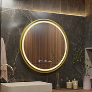 Zrkadlové LED kolo 60 cm Celesti Royale Gold Eleve Motionglow Marcello Dumable Clock Defosting System