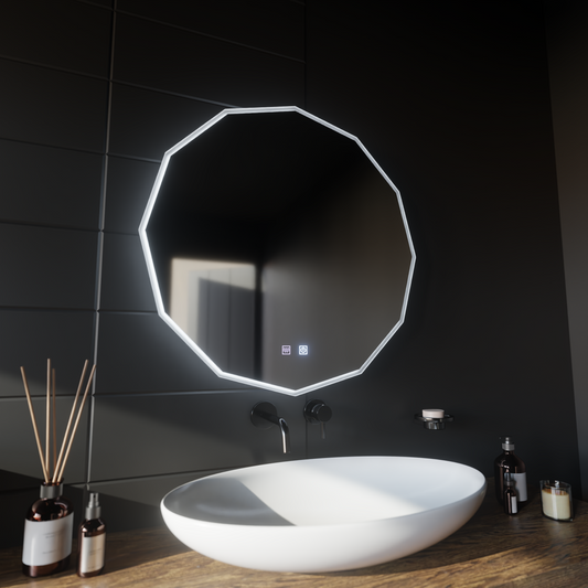Okrúhle LED zrkadlo, 60cm, VIVO Touch, Demister System, Stmievateľné
