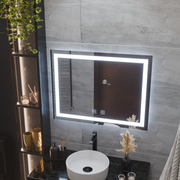 Obdĺžnikové LED zrkadlo, 80x60cm, Edge LUMINOUS Touch, Demister System, Stmievateľné