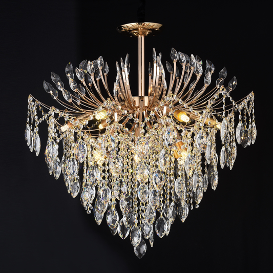 Krištáľový luster CC9313/12FGD, 12x E14, Priemer 49cm, Zlatý