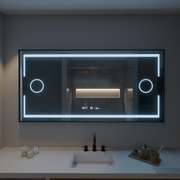 Obdĺžnikové LED zrkadlo 120x80cm Motionglow Sensor Marcello Demonant Clock Defosting System