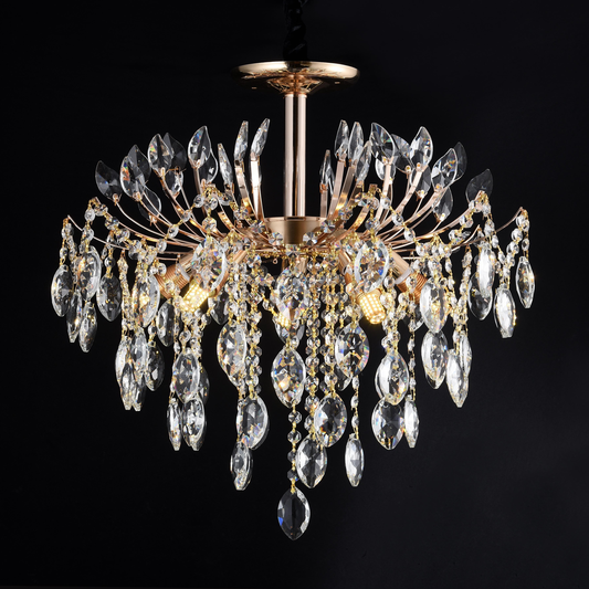 Krištáľový luster CC9313/5FGD, 5x E14, priemer 49cm, zlatý
