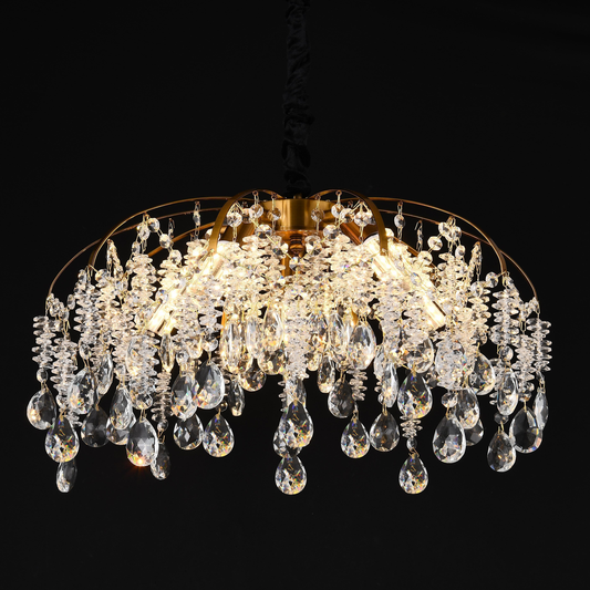 Krištáľový luster CC9321/5FGD, 5x E14, priemer 49cm, zlatý
