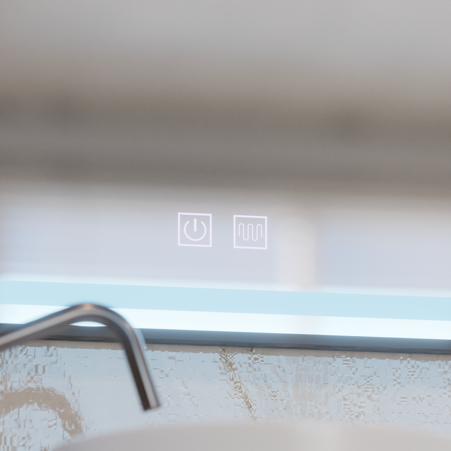 Obdĺžnikové LED zrkadlo 80x60cm – Edge LUMINOUS Touch De-fogging System, čierny rám