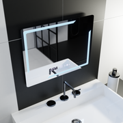 Zrkadlové obdĺžnikové obdĺžnikové 80x60cm Rayonment Motionglow Marcelow System Petrít v systéme a teplomer Daim