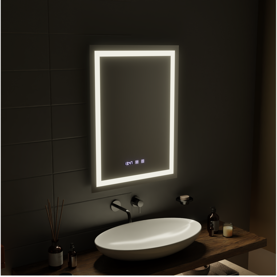 MODENA LED Touch Mirror Demst, Clock and Temperature System 60x80 cm