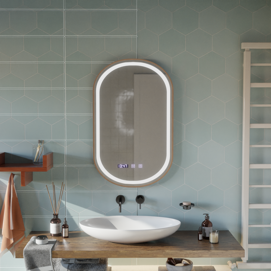 LED dotykové zrkadlo Import Systém 50x80 cm rámu Rose Gold